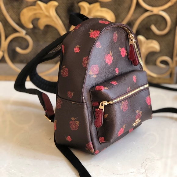 NWT Coach Mini Peony Floral Backpack - Picture 2 of 7